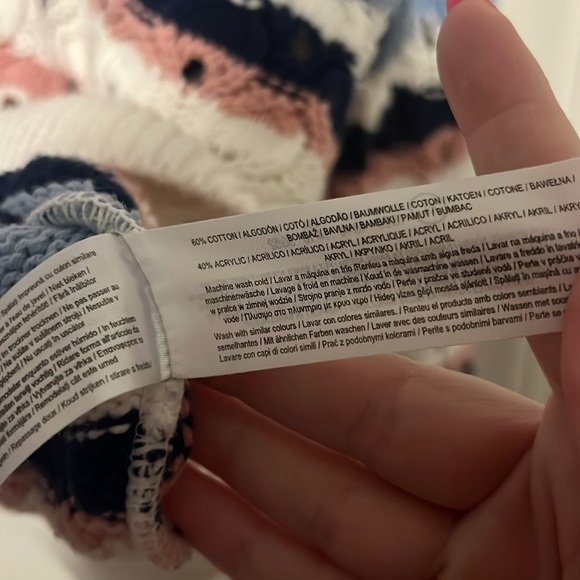 Primark size XL cotton acrylic cardigan sweater blue & pink gender reveal NWOT - Picture 7 of 7